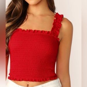 Hollister red fitted top